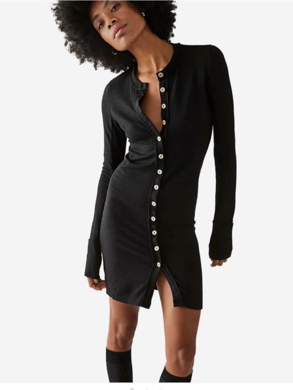 Free people we the free gia cardi dress black size small